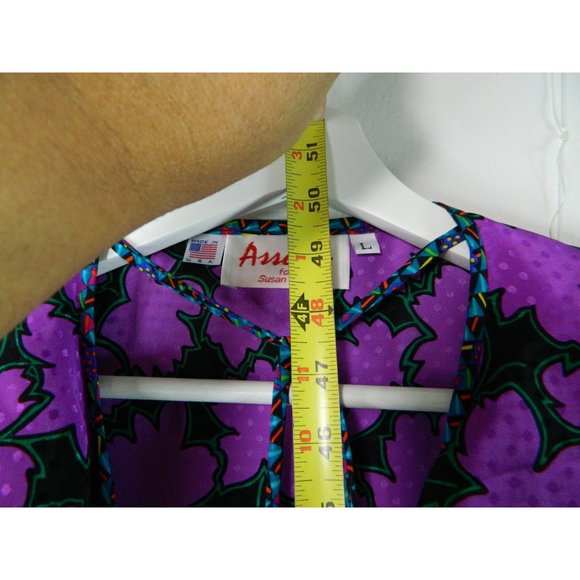 Assorti for Susan Freis Dress Vtg 1980's Purple Boho Pleated Flowing Large Flow - Picture 11 of 16